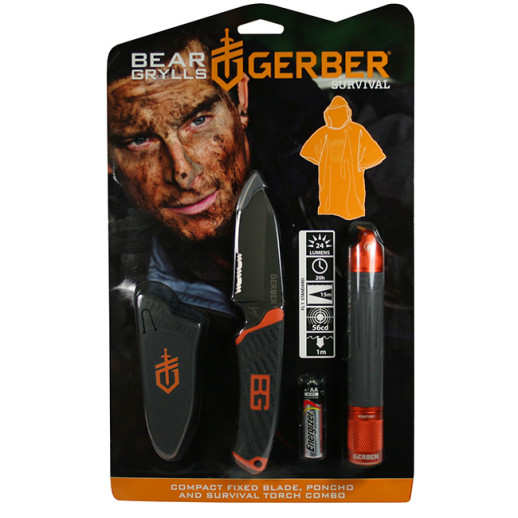 Набор Gerber Bear Grylls фонарь + нож + пончо, 31-002493